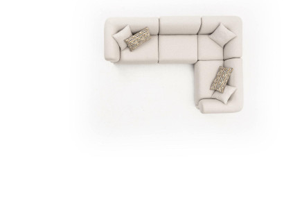 Sofa L-shape Beige Upholstered Sofa Living room Furniture Textile Modern Style